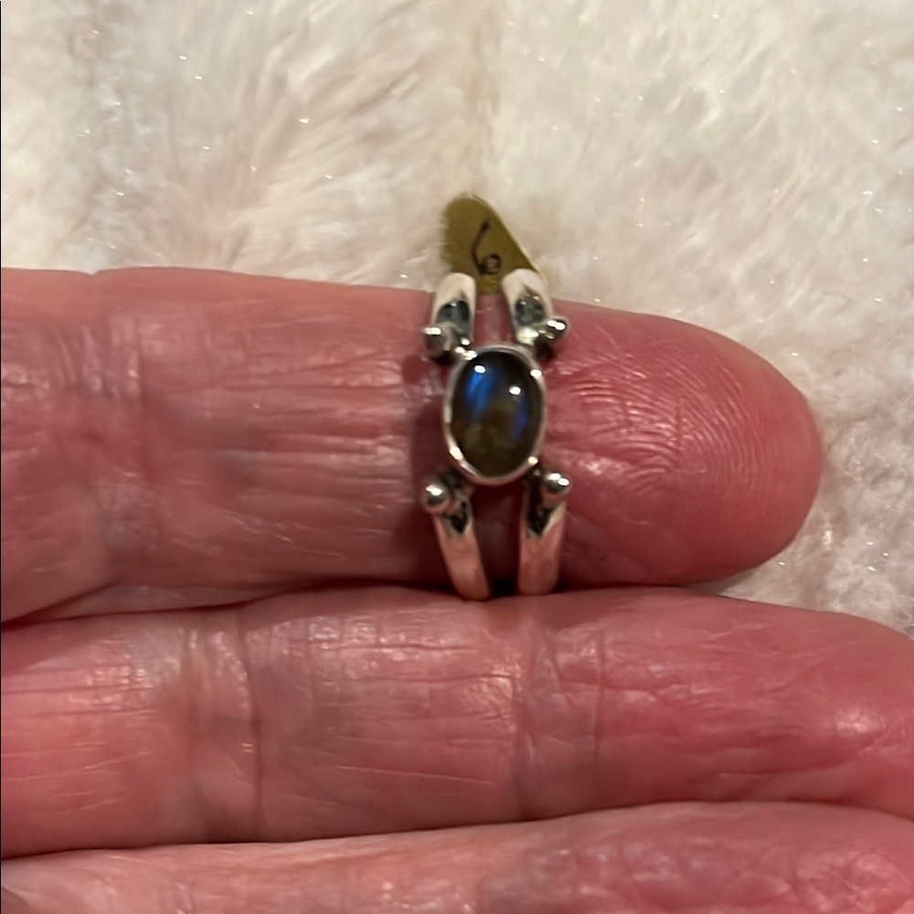 NWOT Sterling Ring with Labradorite Gemstone 6